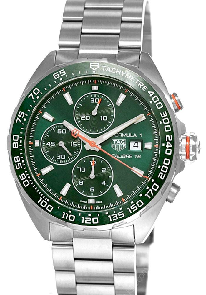 TAG HEUER Formula 1 Chronograph 44MM Green Dial Men's Watch CAZ201H.BA0876