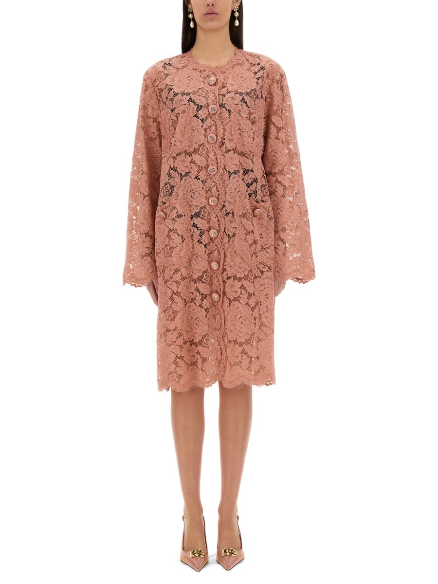 Dolce & Gabbana Lace Cordonet Floral Dress
