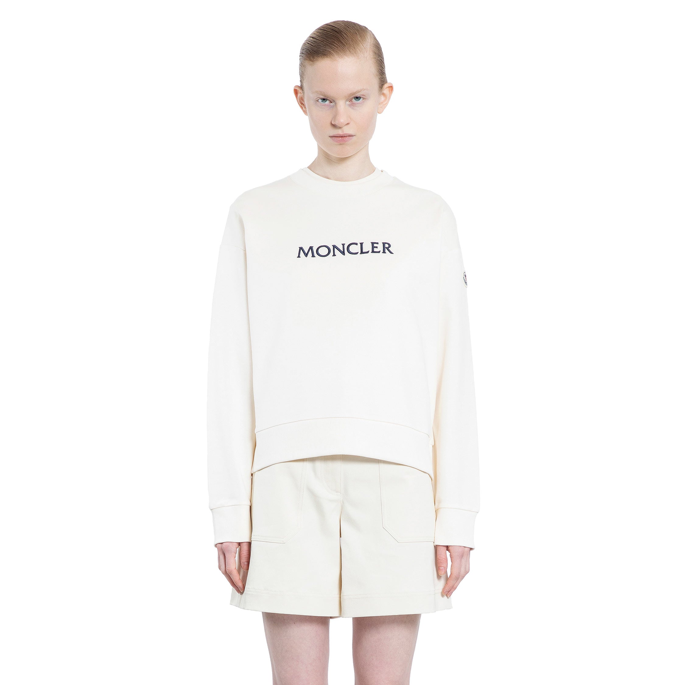 MONCLER WOMAN OFF-WHITE SWEATSHIRTS