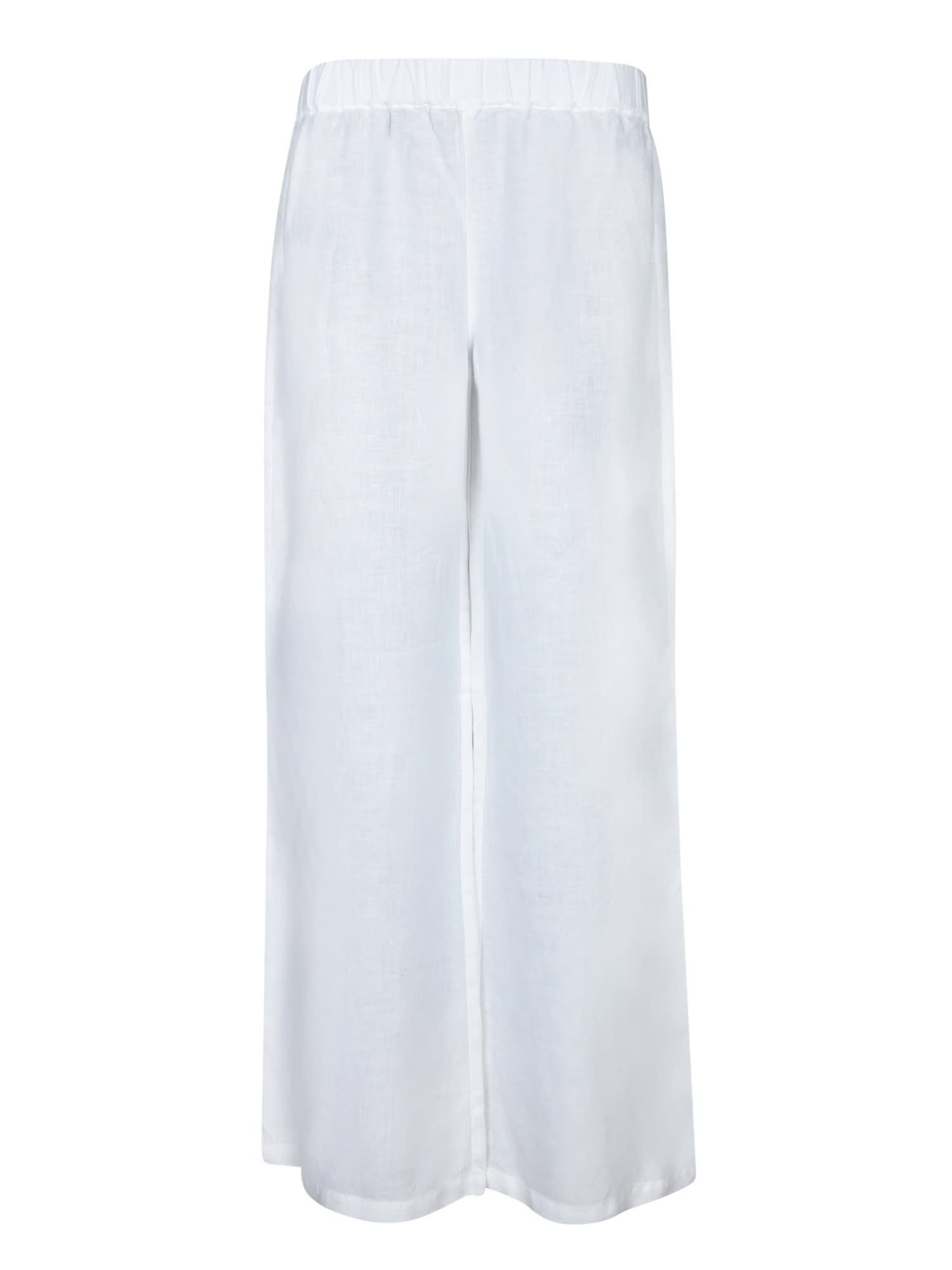 120% Lino White Linen Trousers