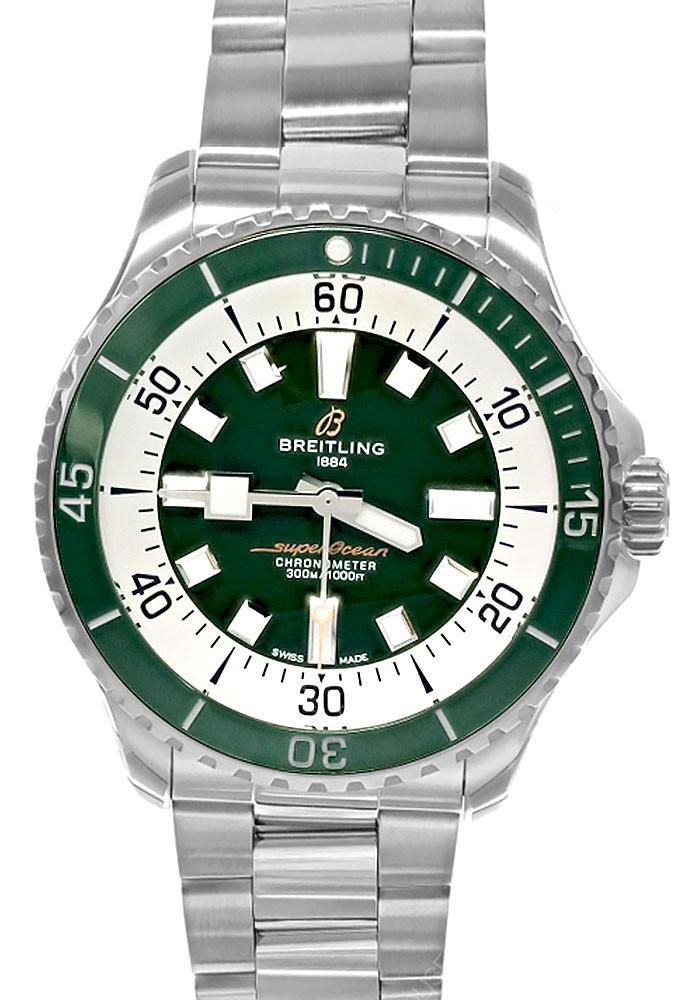 BREITLING Superocean Automatic SS 44MM Green Dial Men's Watch A17376A31L1A1