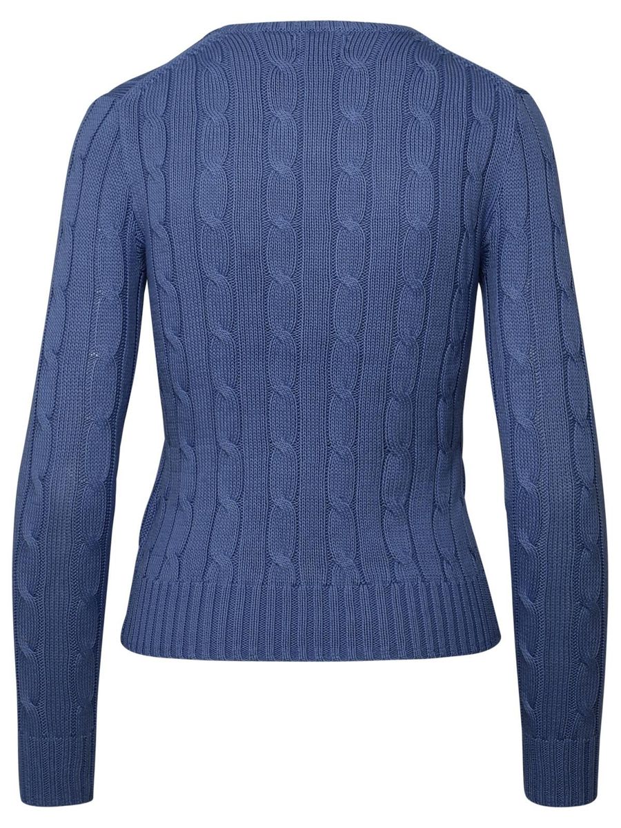 Ralph Lauren Cotton Cable-Knit Crew Neck Sweater New Blue Litchfield