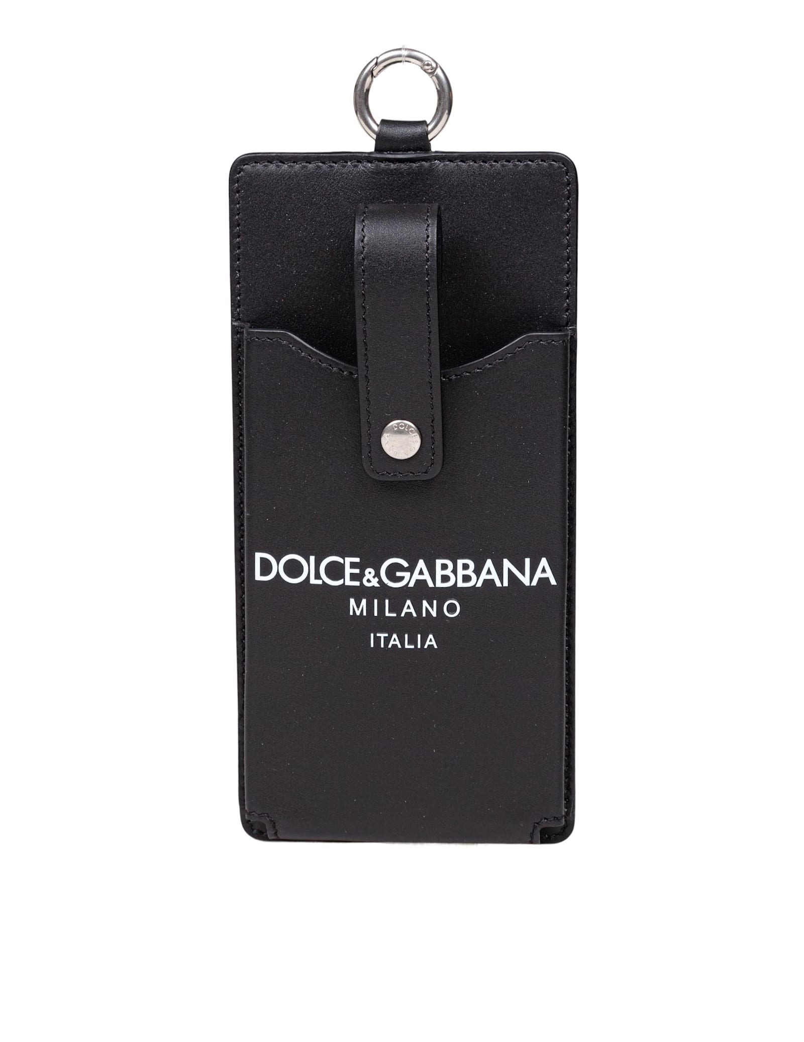 Dolce & Gabbana Leather Cell Phone Holder With Black Logo