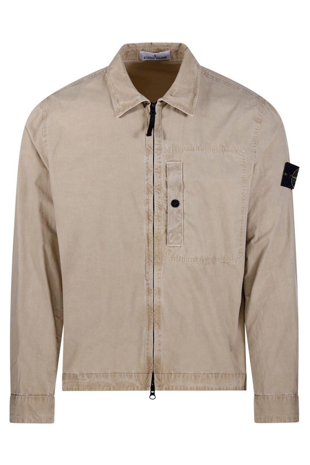 Stone Island Compass Patch Zip-up Shirt Jacket
