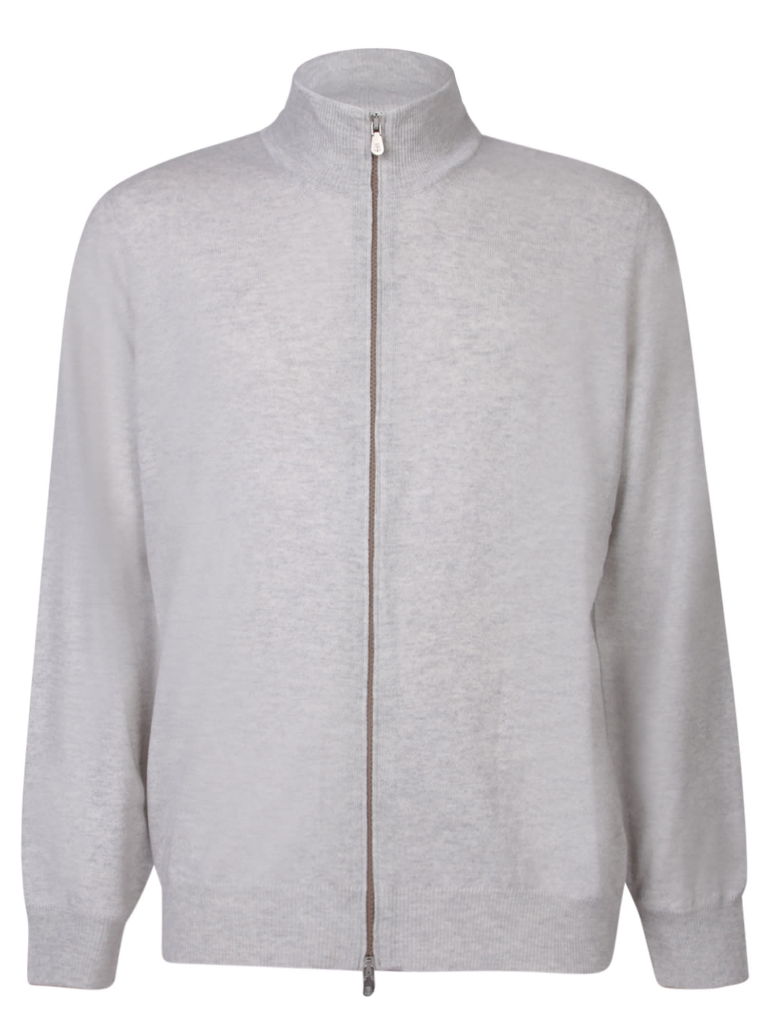 Brunello Cucinelli Grey Cashmere Full Zip Cardigan