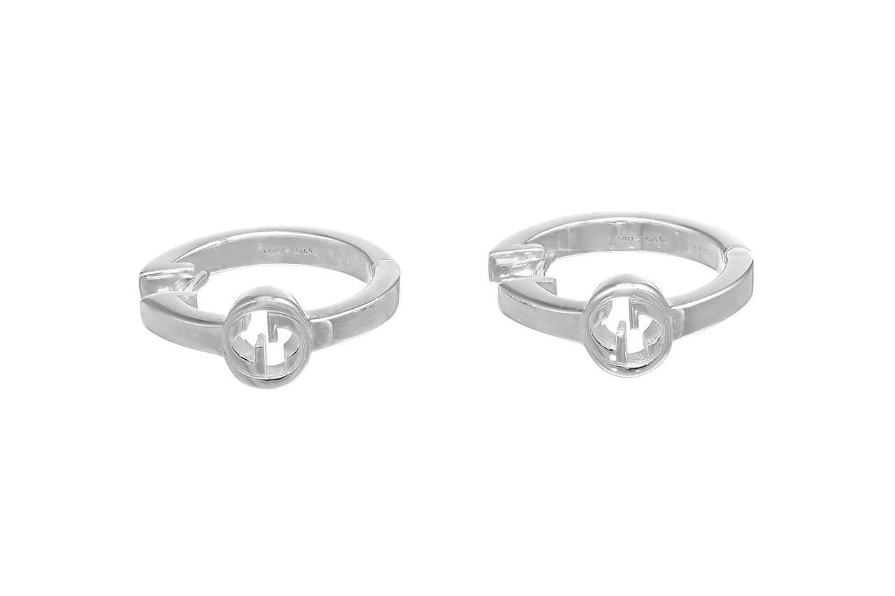 GUCCI Interlocking G Sterling Silver Hoop Earrings YBD796323001