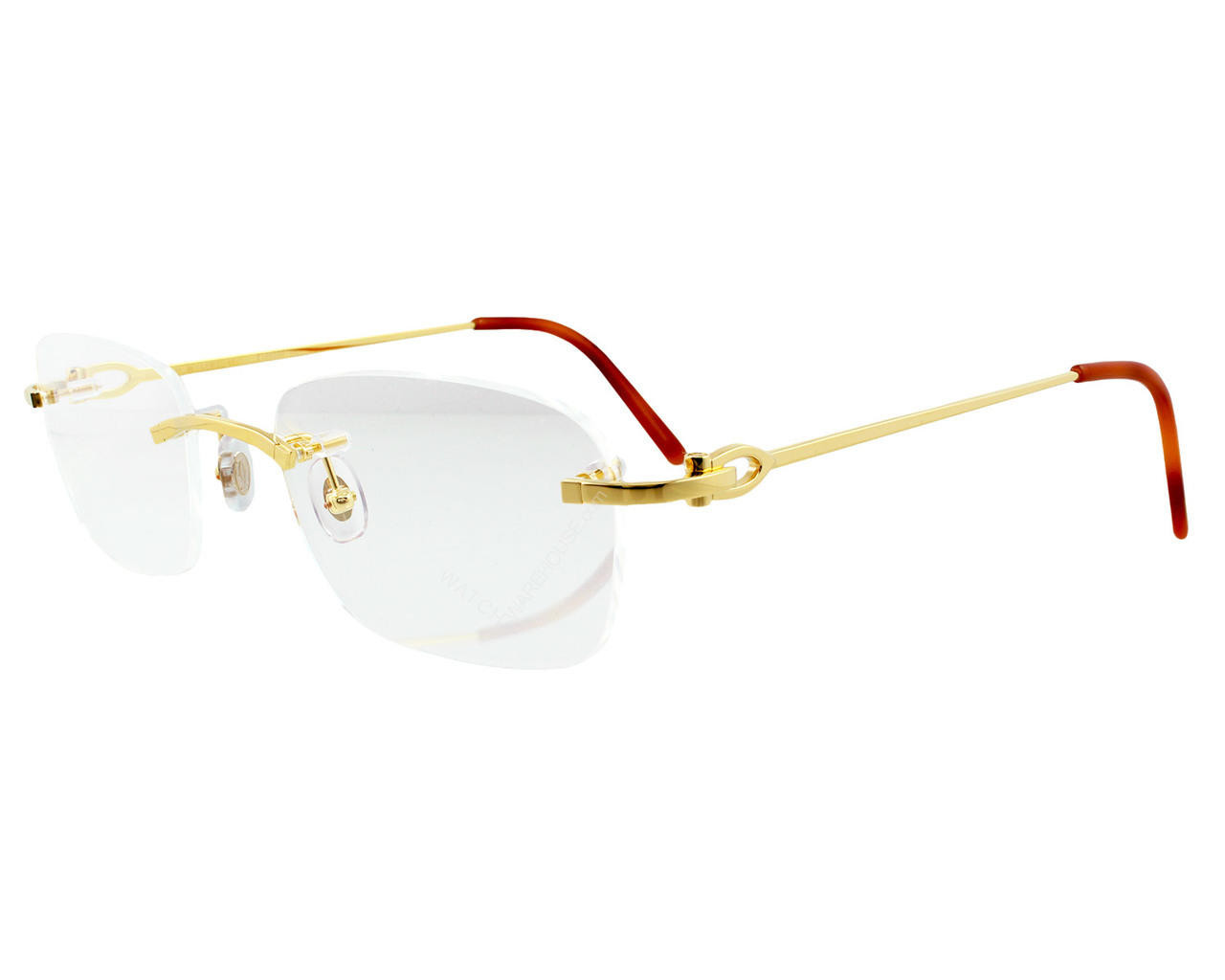 CARTIER Rectangle Rimless Optical Unisex Eyewear CT0050O 001 53-20-140