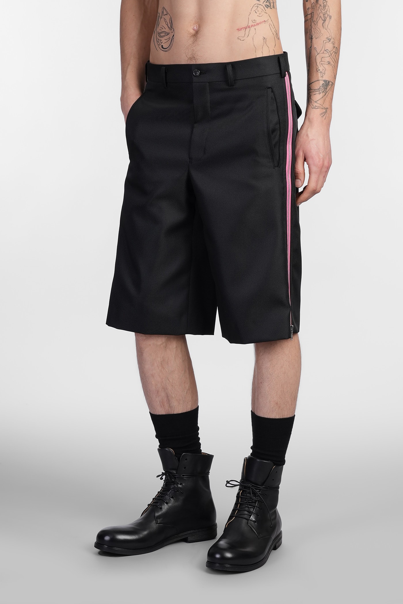 Comme Des Garçons Homme Plus 黑色聚酯纤维短裤