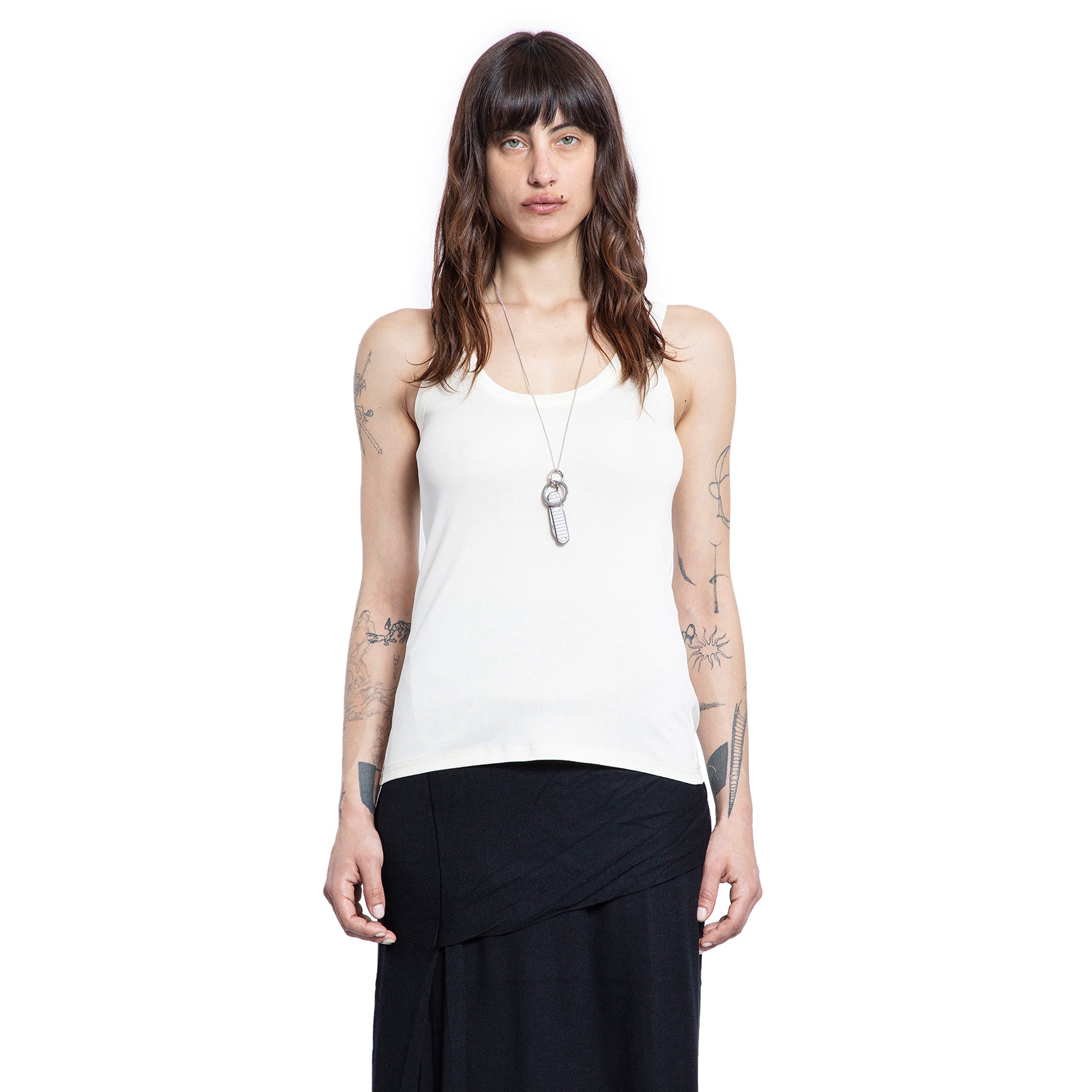 LEMAIRE WOMAN OFF-WHITE T-SHIRTS & TANK TOPS
