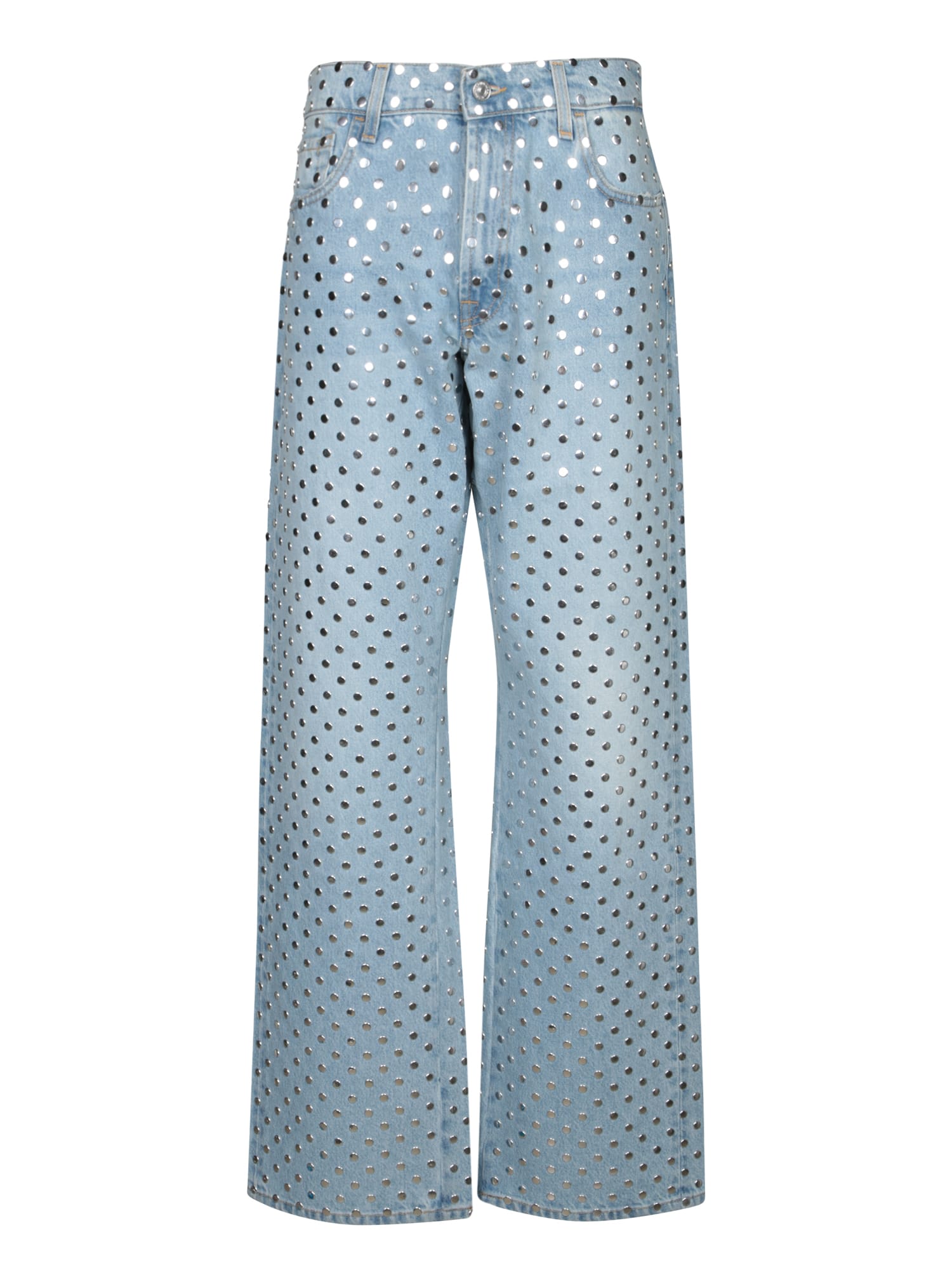 7 For All Mankind Light Blue Studded Jeans