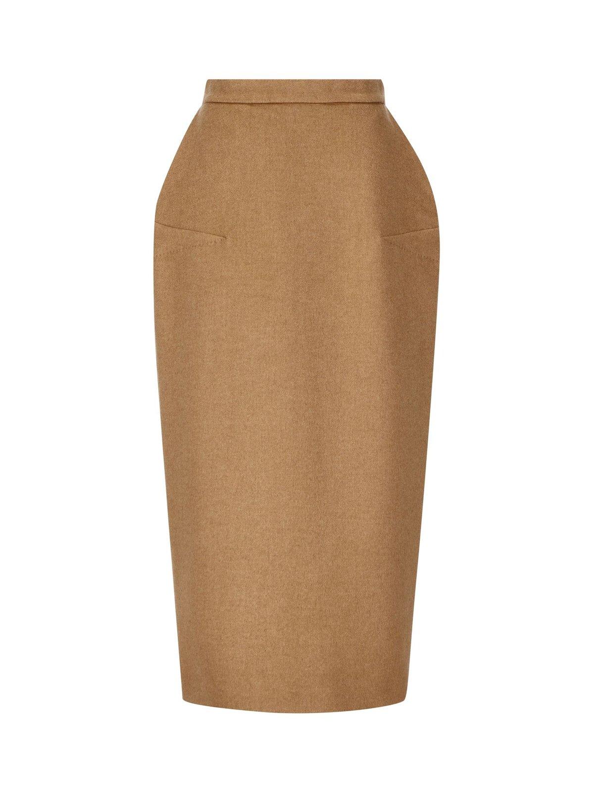 Max Mara High Waist Zip Detailed Skirt