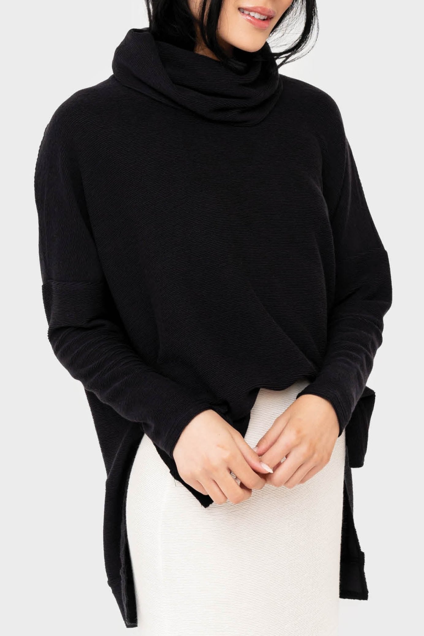 Essential Chic Mock Neck Tunic - Black XXS