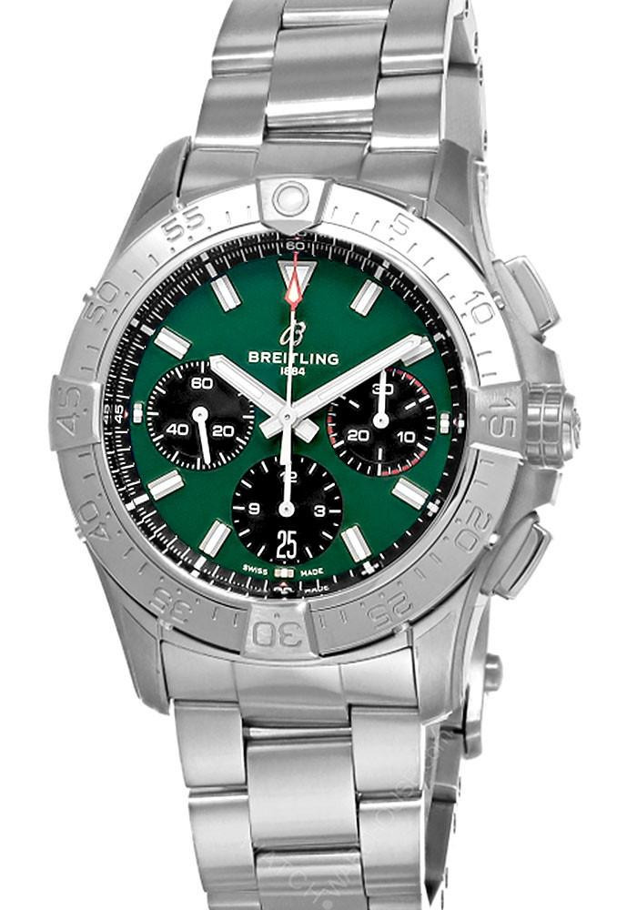 BREITLING Avenger B01 Chronograph SS 42MM Green Dial Men's Watch AB0146101L1A1