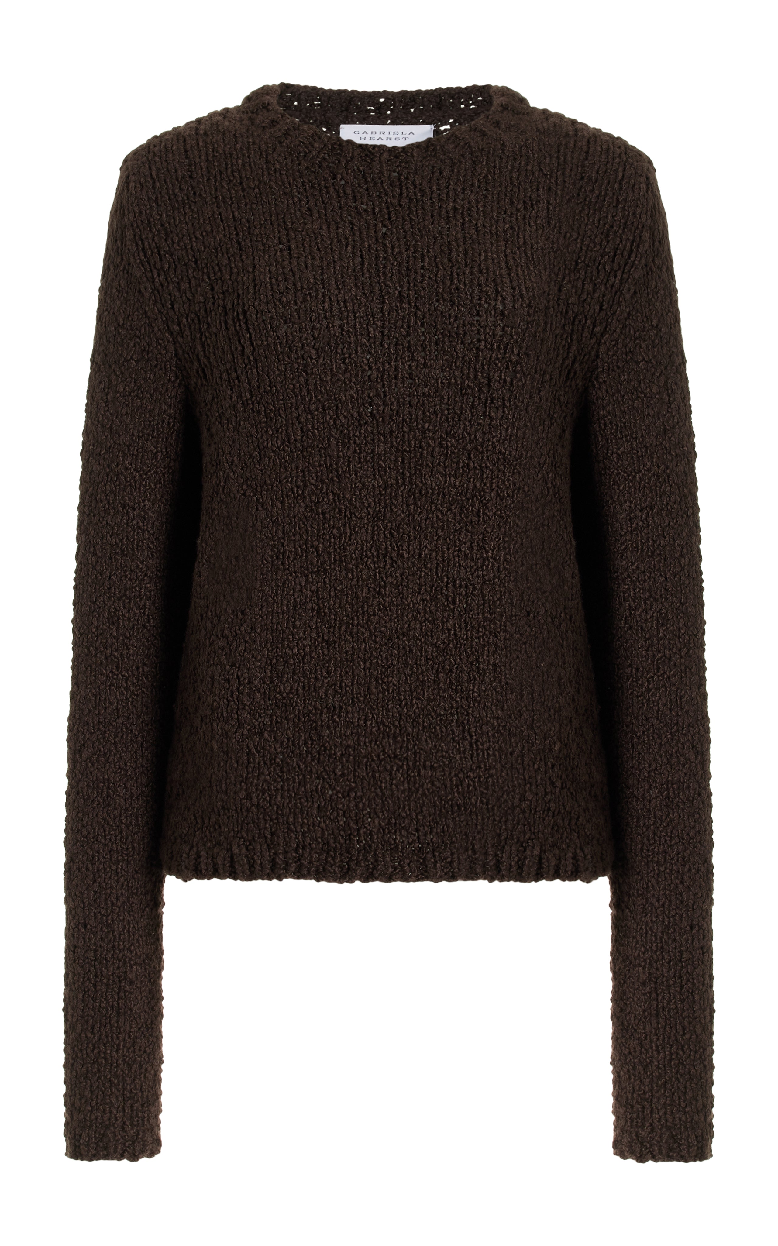 Abrams Knit Sweater in Chocolate Cashmere Boucle