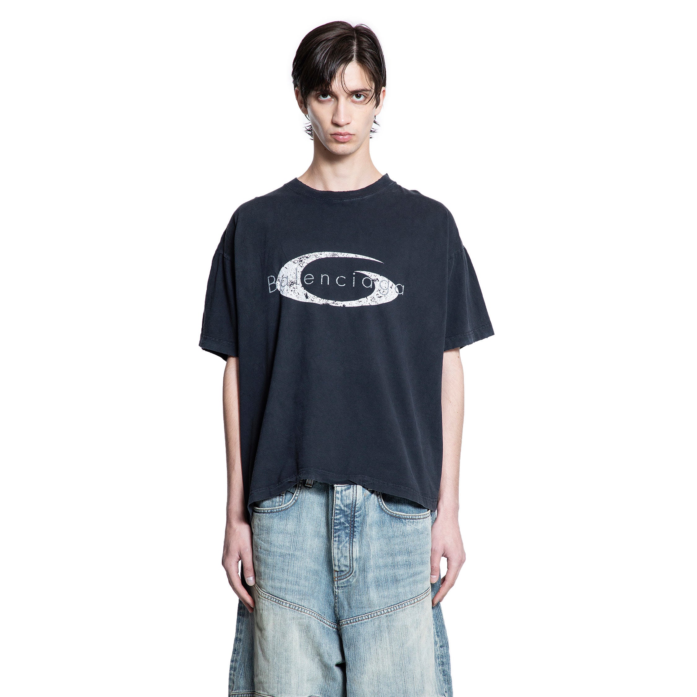BALENCIAGA MAN BLACK T-SHIRTS & TANK TOPS