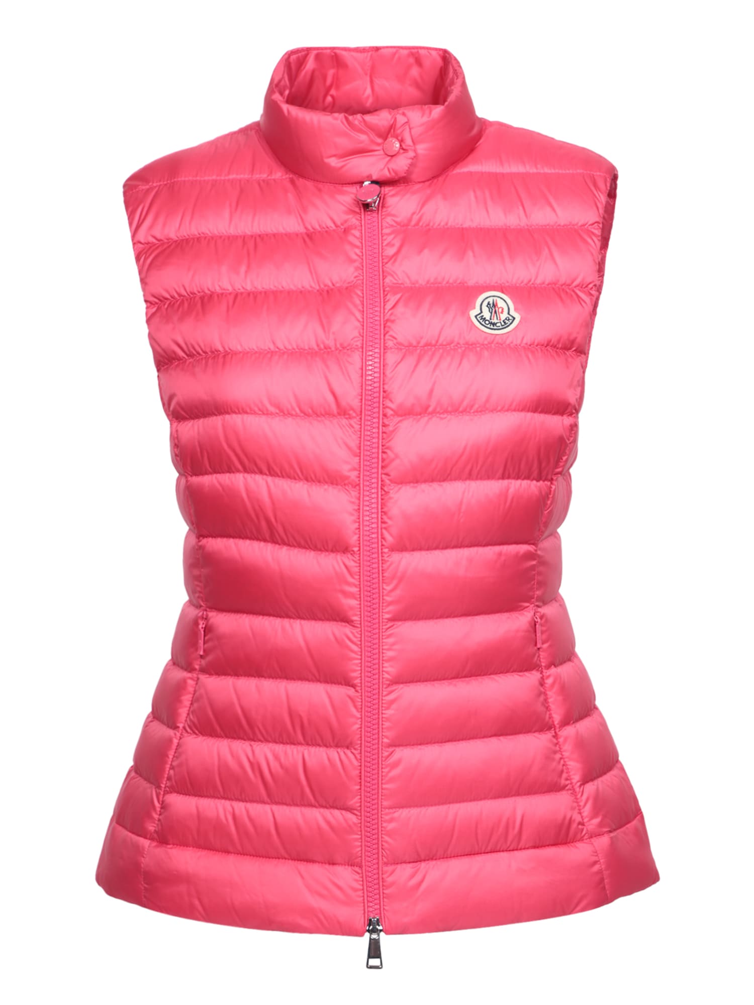 Moncler 荧光紫红尼龙无袖羽绒服