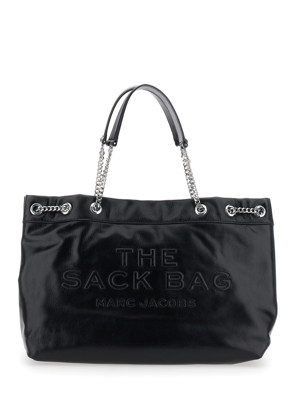 Marc Jacobs Sack Bag 黑色单肩包 女款 皮革正面压花logo