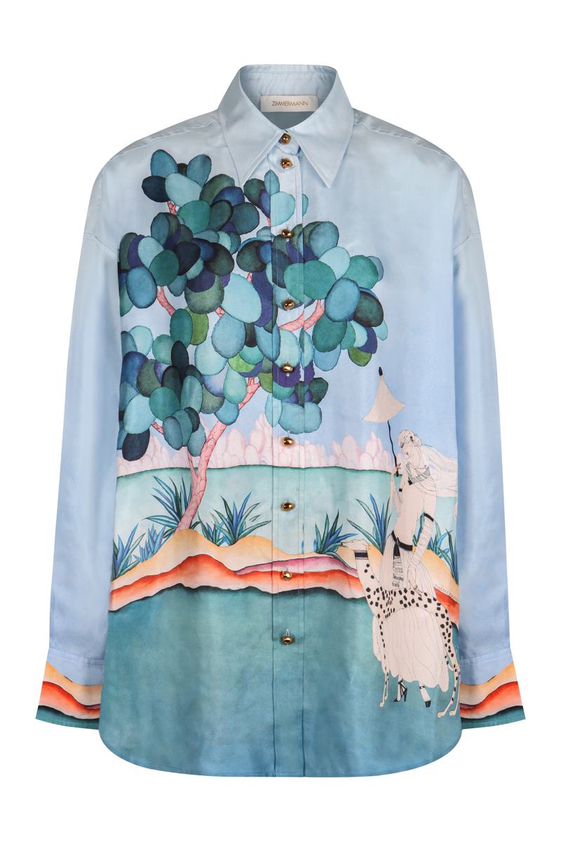 Zimmermann Printed Silk Shirt