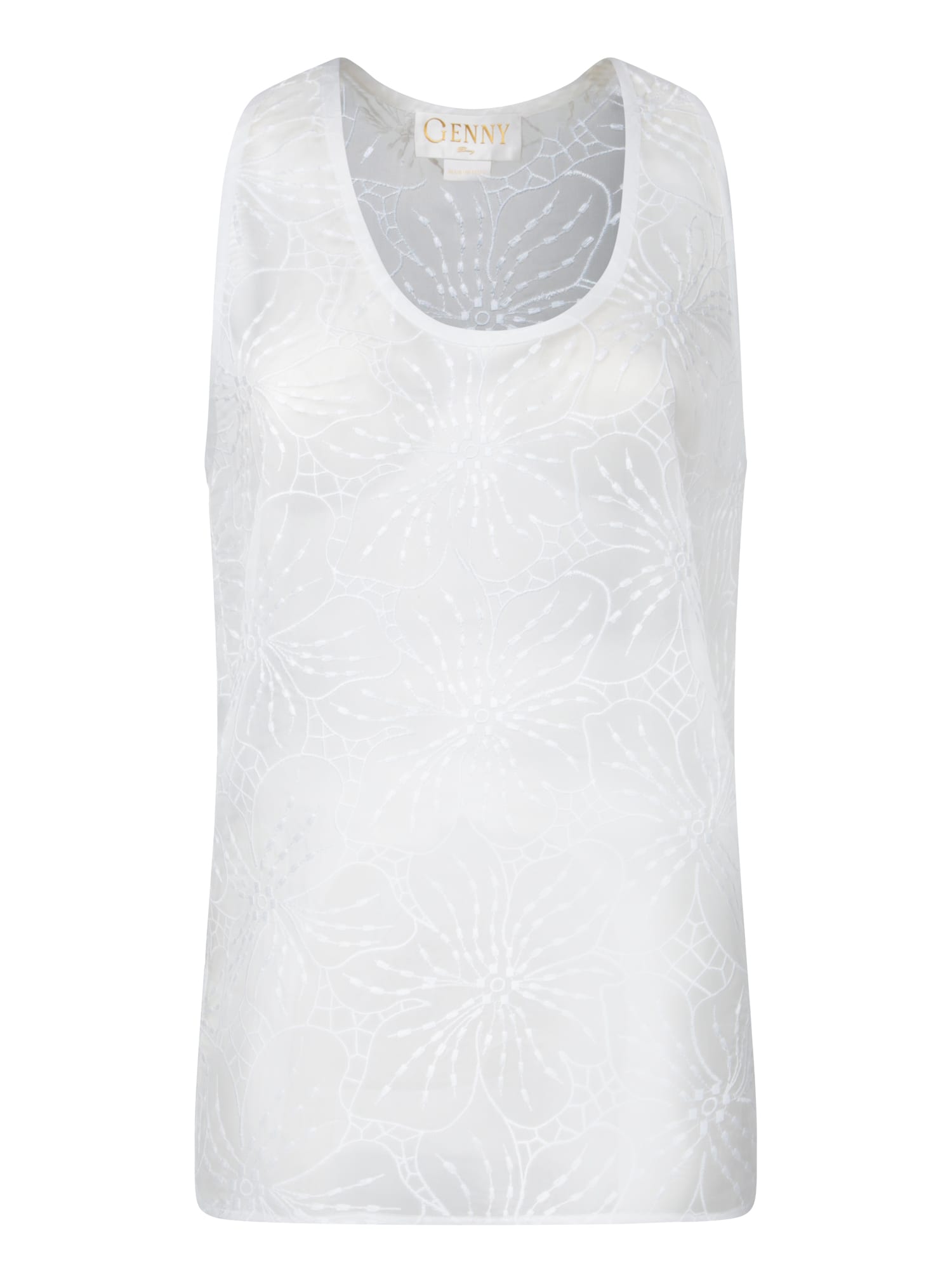 Genny White Organza Flower Top