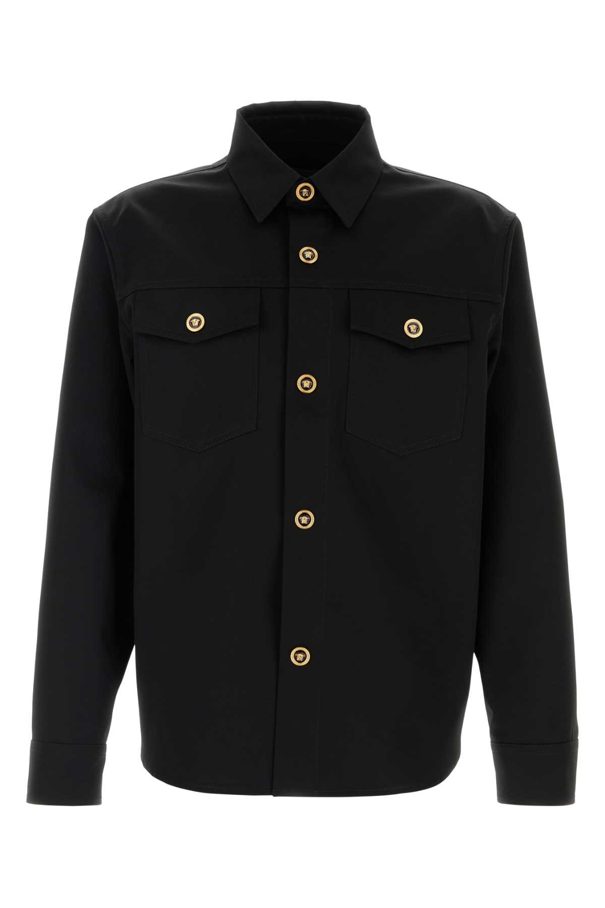 Versace Black Gabardine Shirt