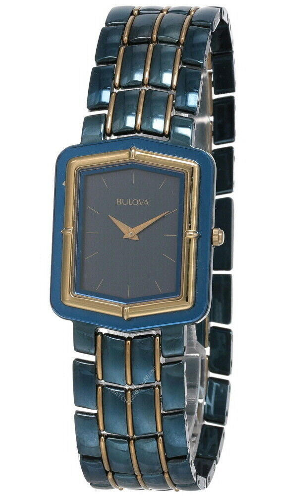 New Bulova Blue Dial Stainless Steel Women's Watch 98A09