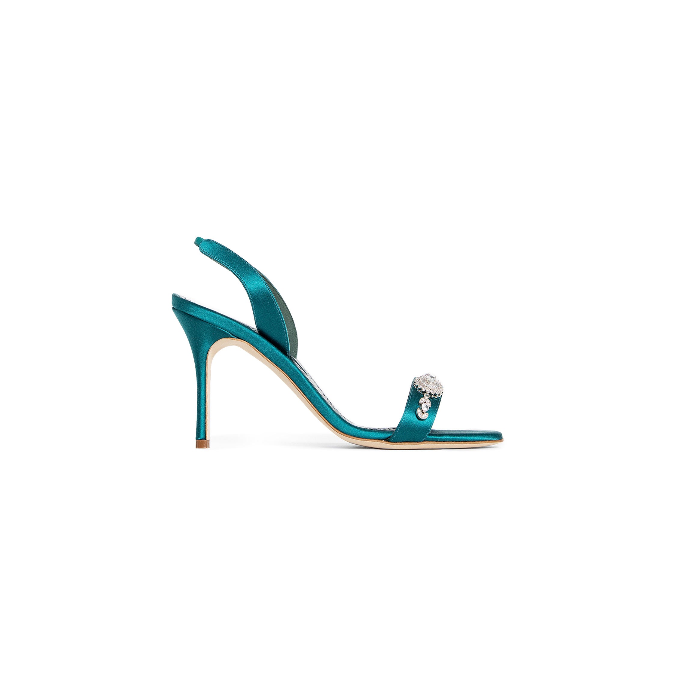 MANOLO BLAHNIK WOMAN GREEN SANDALS & SLIDES