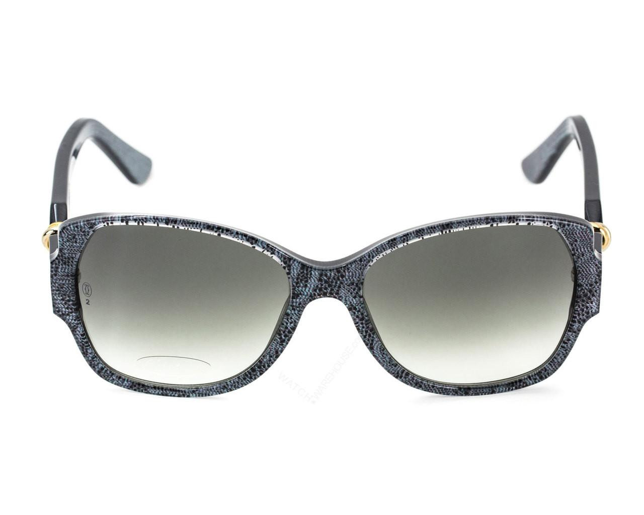 CARTIER Trinity Brenice 55mm Gray Composite Frame Sunglasses T8200913