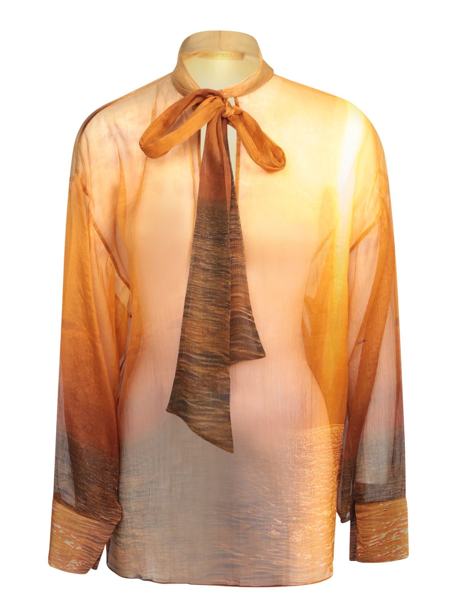 Roberto Cavalli Multicolor Orange Sunset Blouse