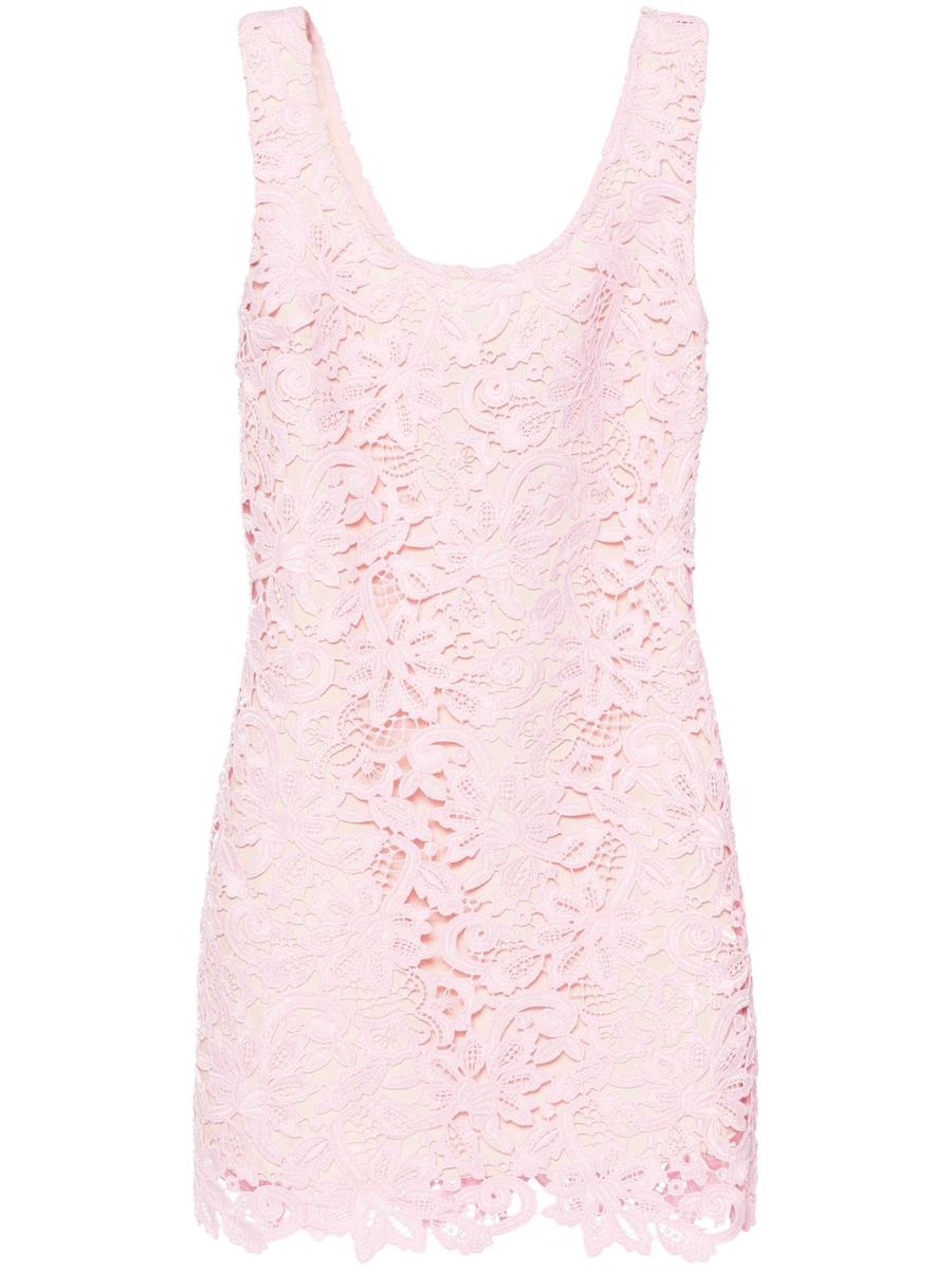 Self-Portrait Pink Floral Lace Mini Dress Clothing