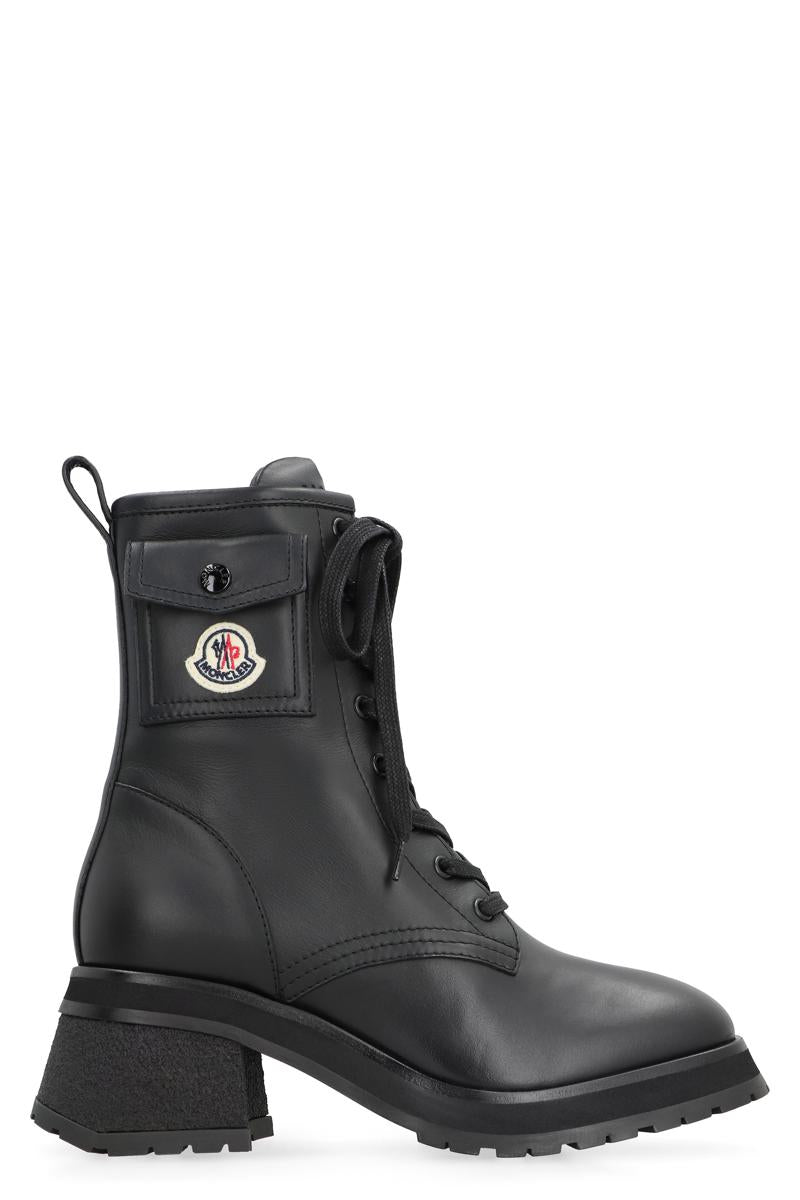 Moncler Gigi系带皮革短靴