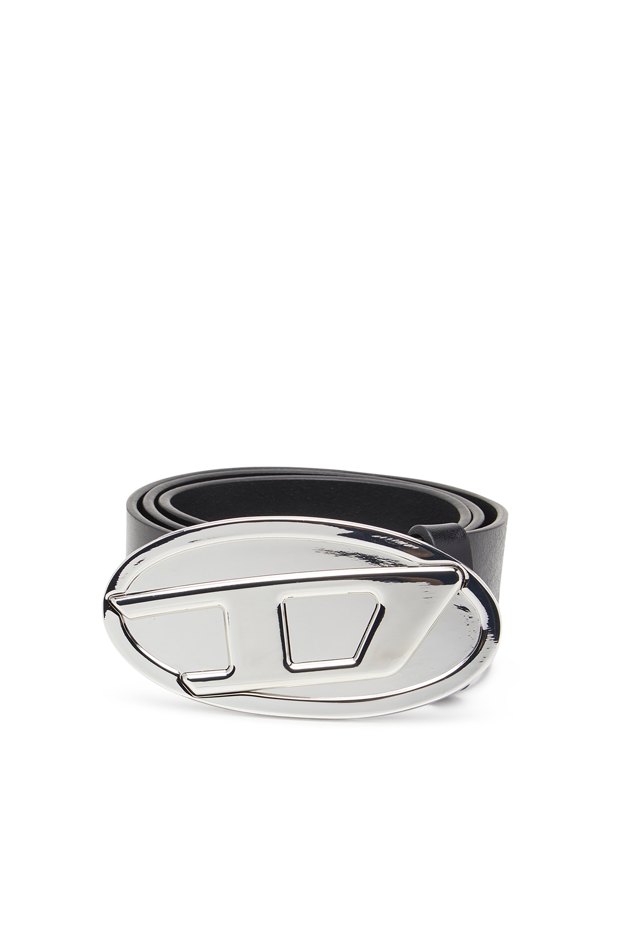 Diesel - 4cm leather belt with Oval D plaque - Belts - Woman - Black