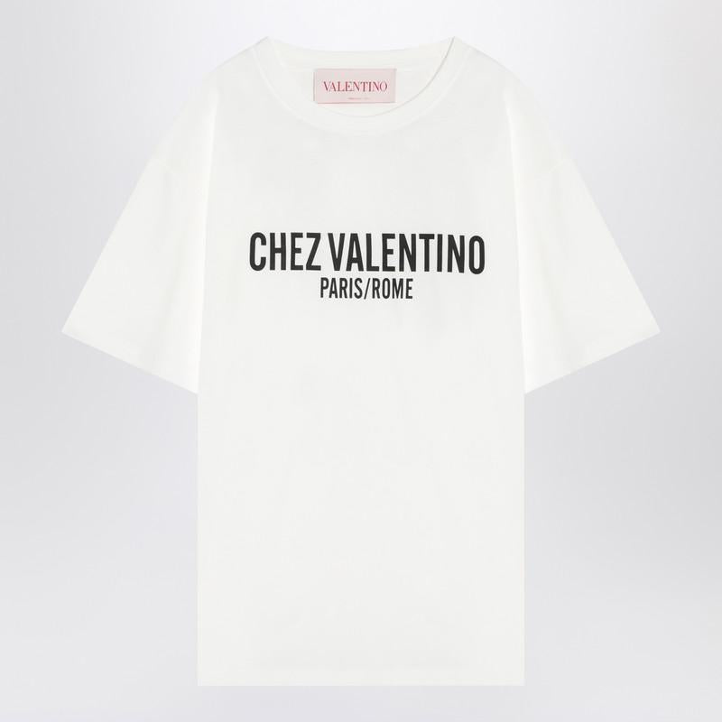 Valentino Garavani Ivory T-Shirt With Chez Valentino Garavani
