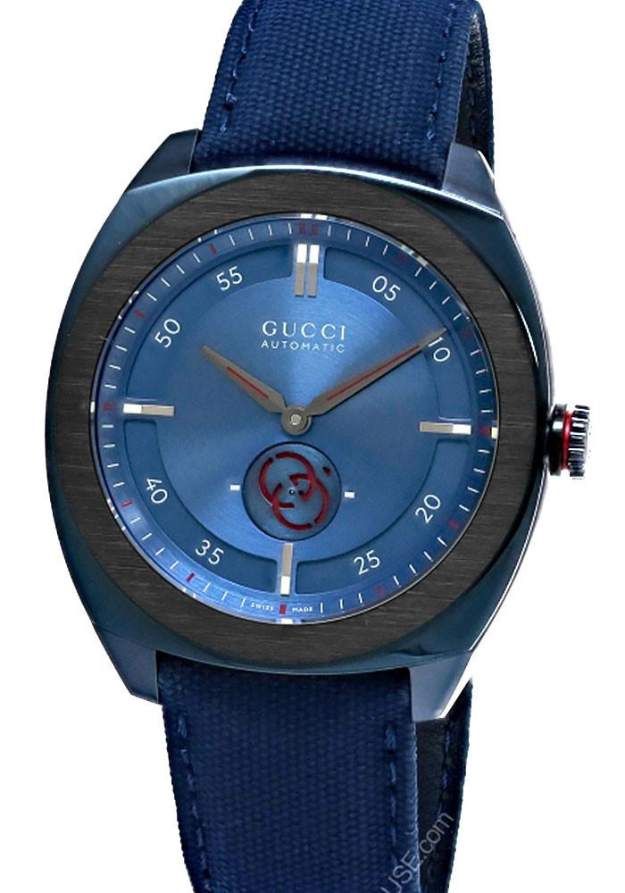 GUCCI Interlocking G Automatic 41MM Blue PVD Men's Watch YA142331