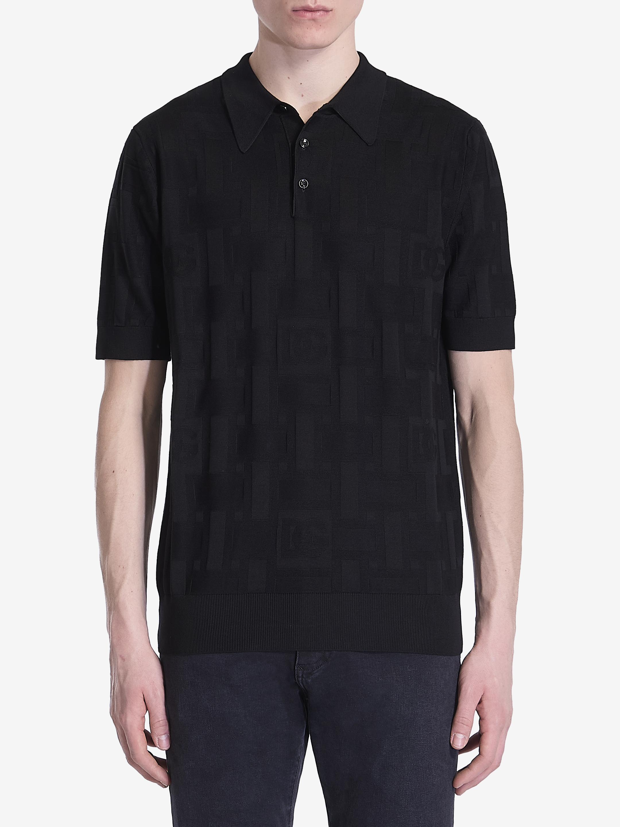 Jacquard logo polo shirt