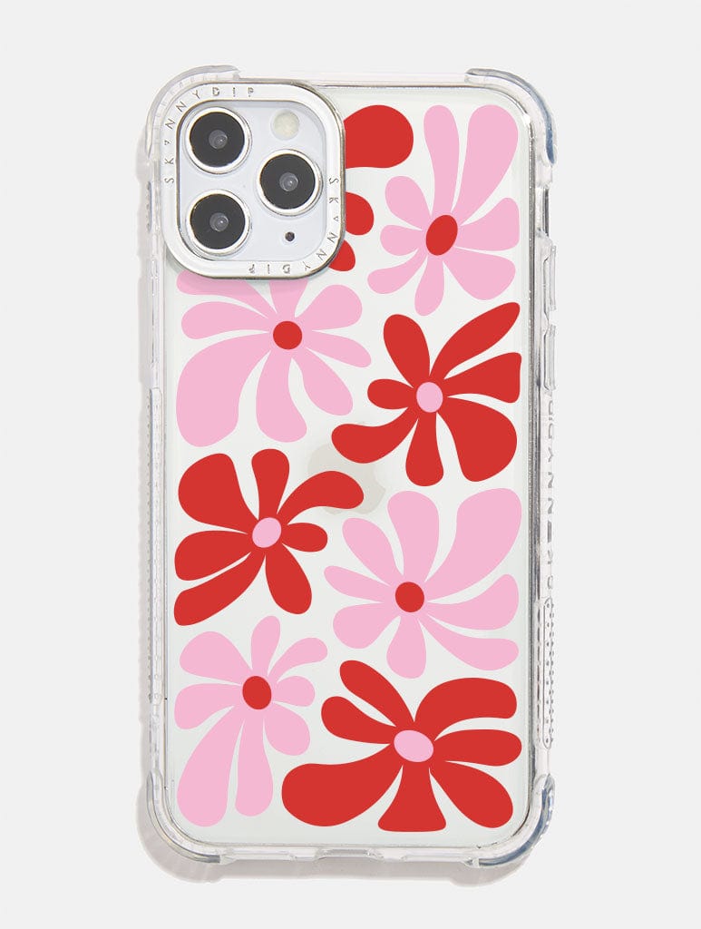 Pink & Red Daisy Shock i Phone Case, i Phone 13 Pro Case