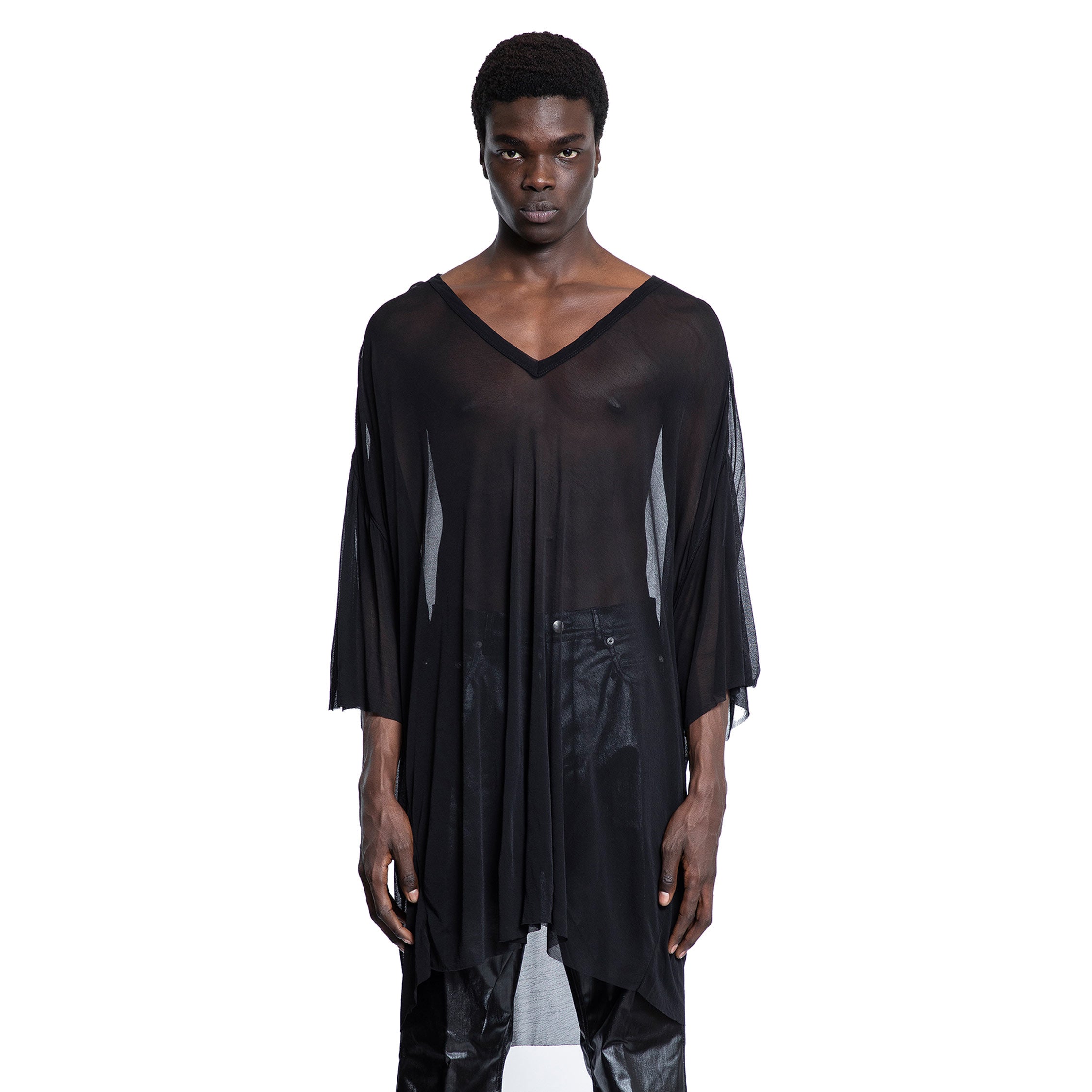 RICK OWENS MAN BLACK T-SHIRTS & TANK TOPS