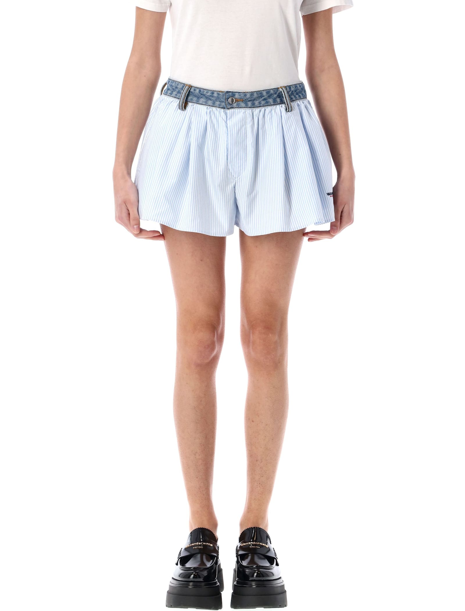 T by Alexander Wang Cotton Oxford Boxer-style Shorts