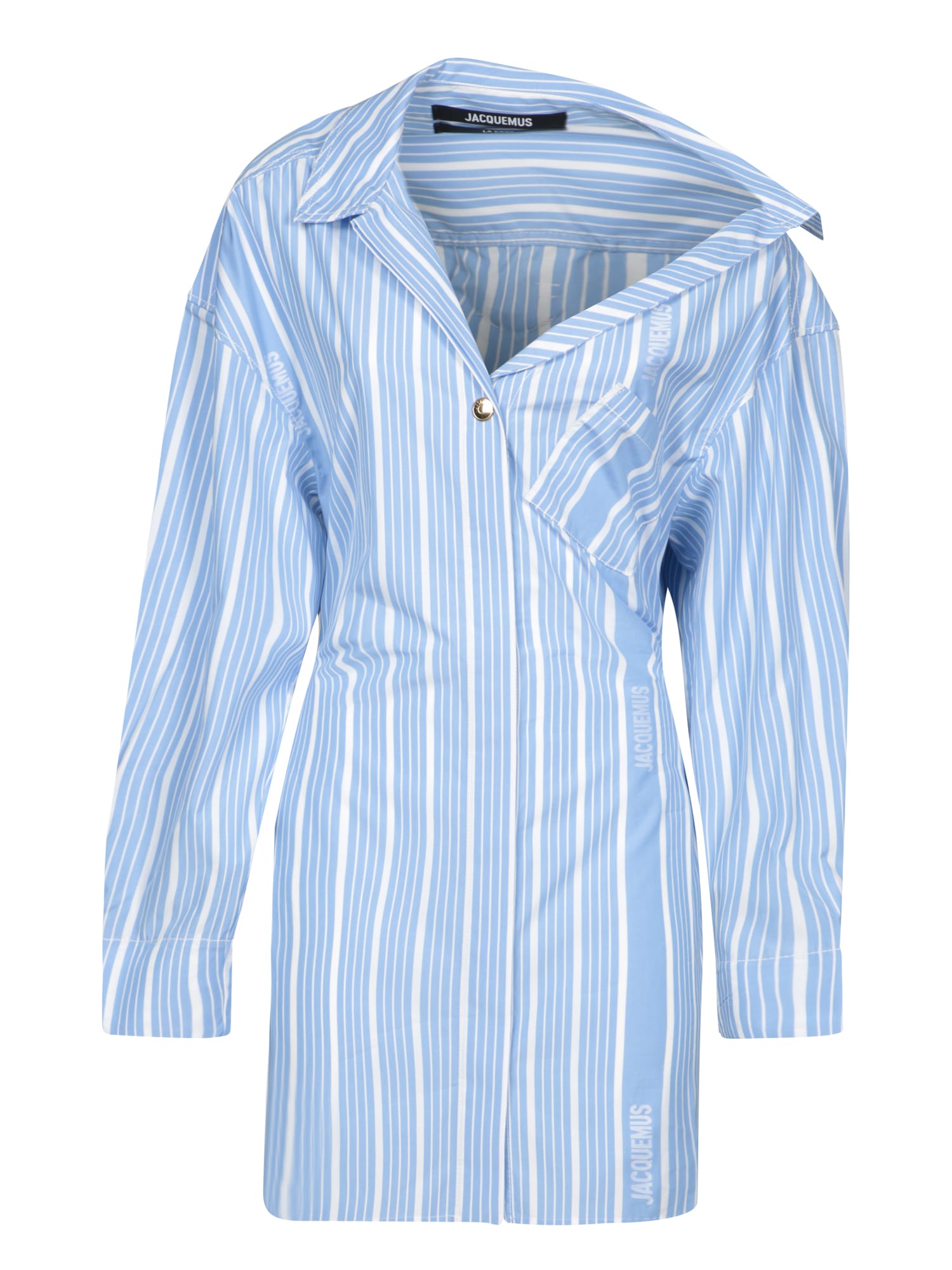 Jacquemus La Mini Robe Chemise Asymmetric Shirt Dress