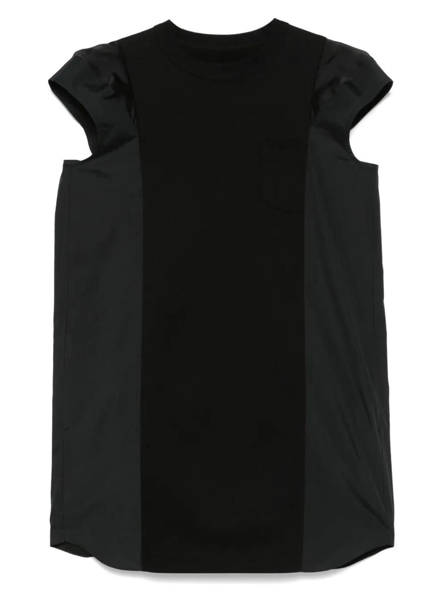 Sacai Poplin X Cotton Jersey Dress Clothing