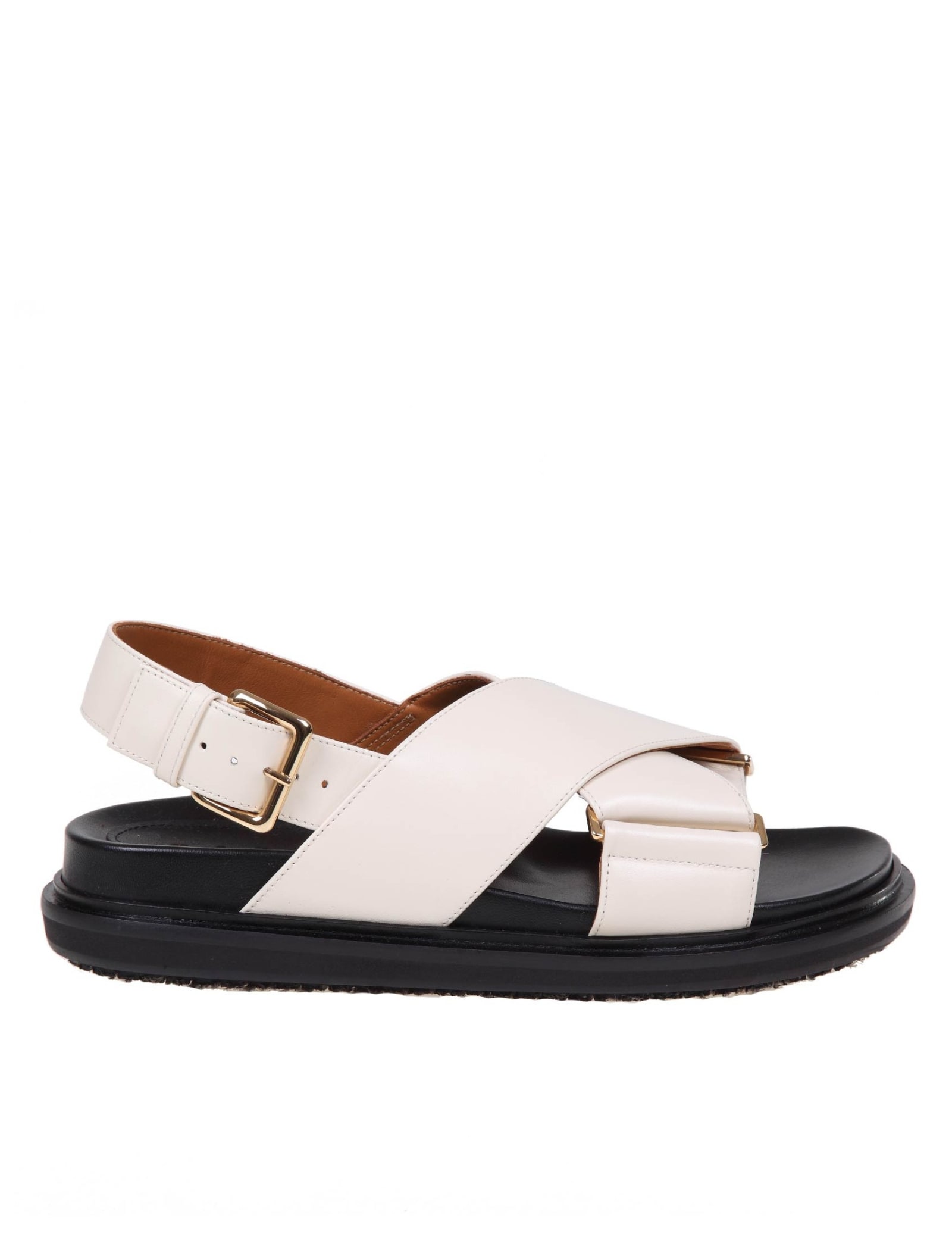 Marni Fussbett白色皮革凉鞋