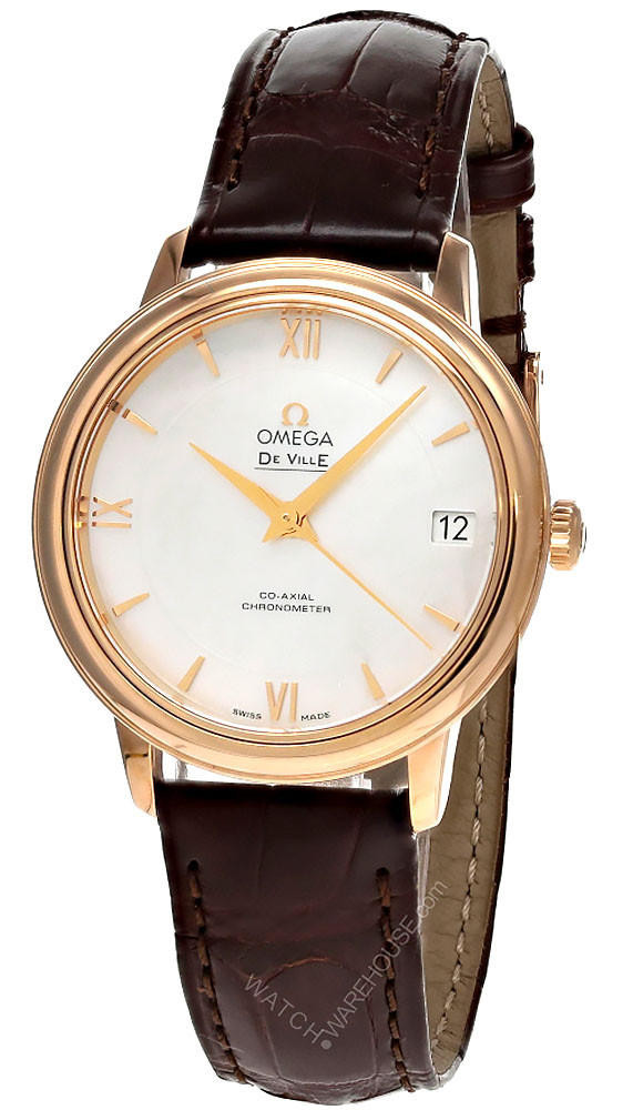 OMEGA De Ville Prestige AUTO 32.7MM MOP Dial Leather Women's Watch 424.53.33.20.05.001 / 42453332005001