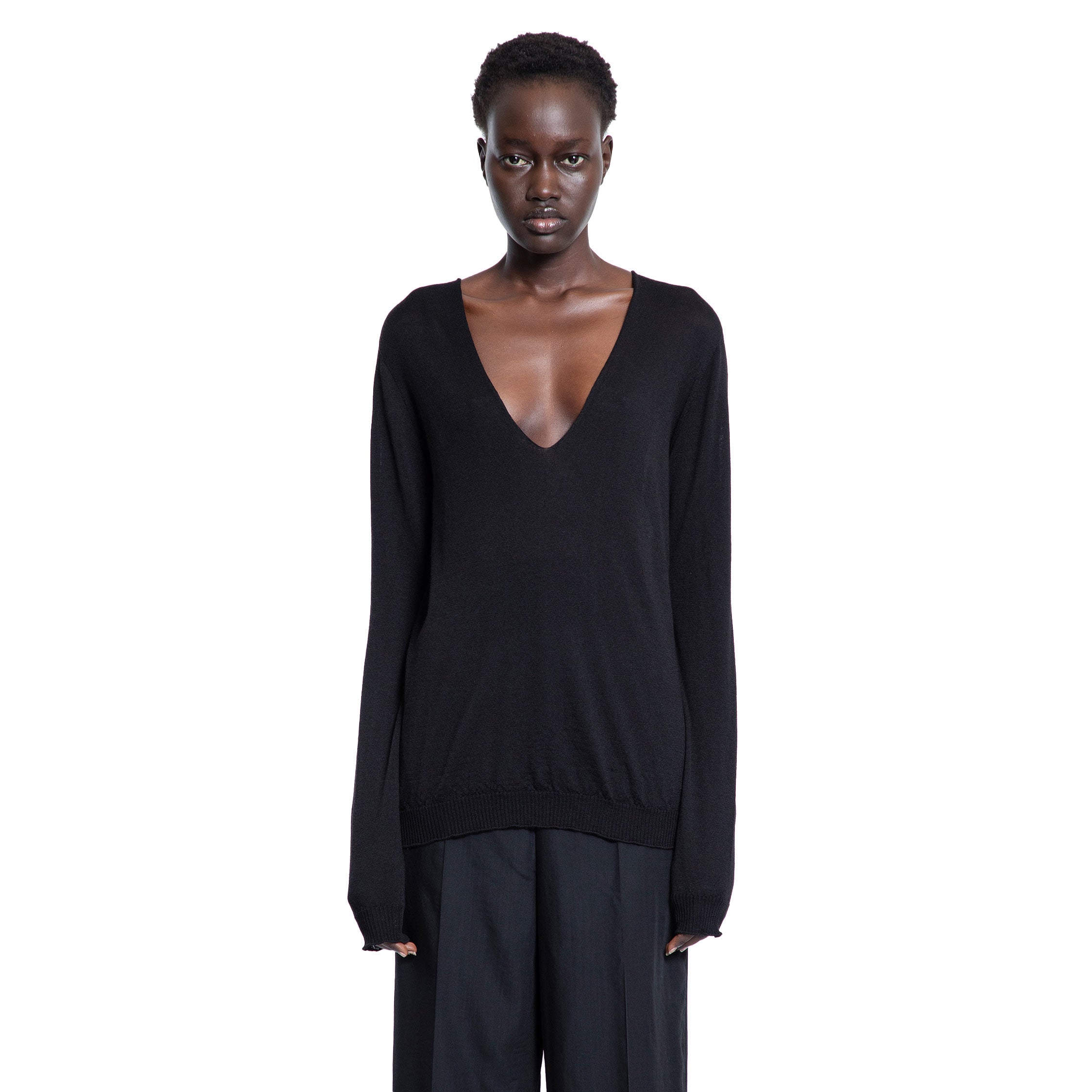 RICK OWENS WOMAN BLACK KNITWEAR