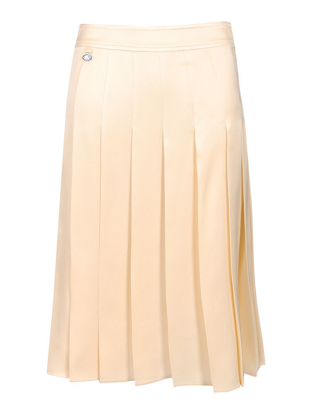 Burberry Ivory Silk Pleated Skirt