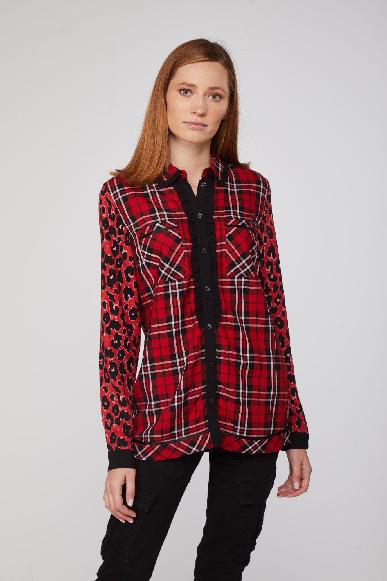 Twinset Camicia Rossa混搭