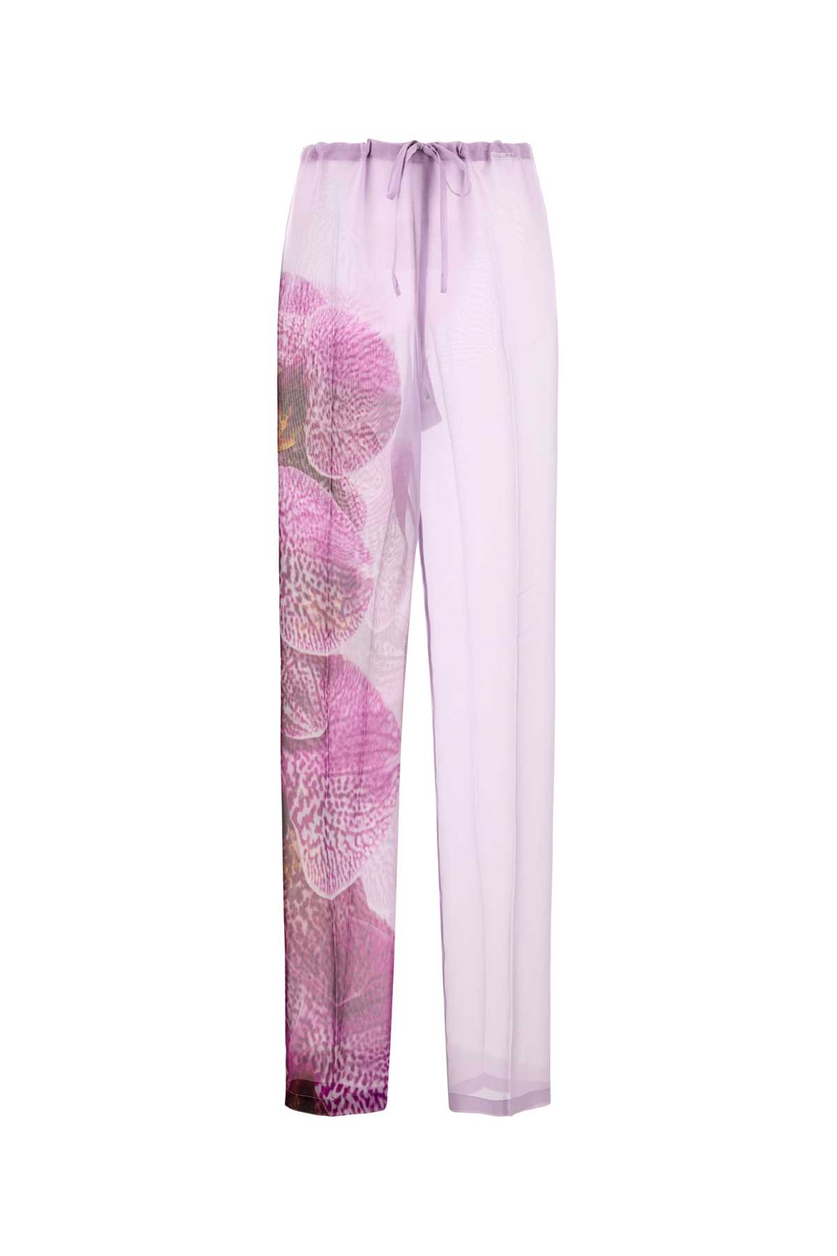 Dries Van Noten 丁香紫绉纱Pachas裤