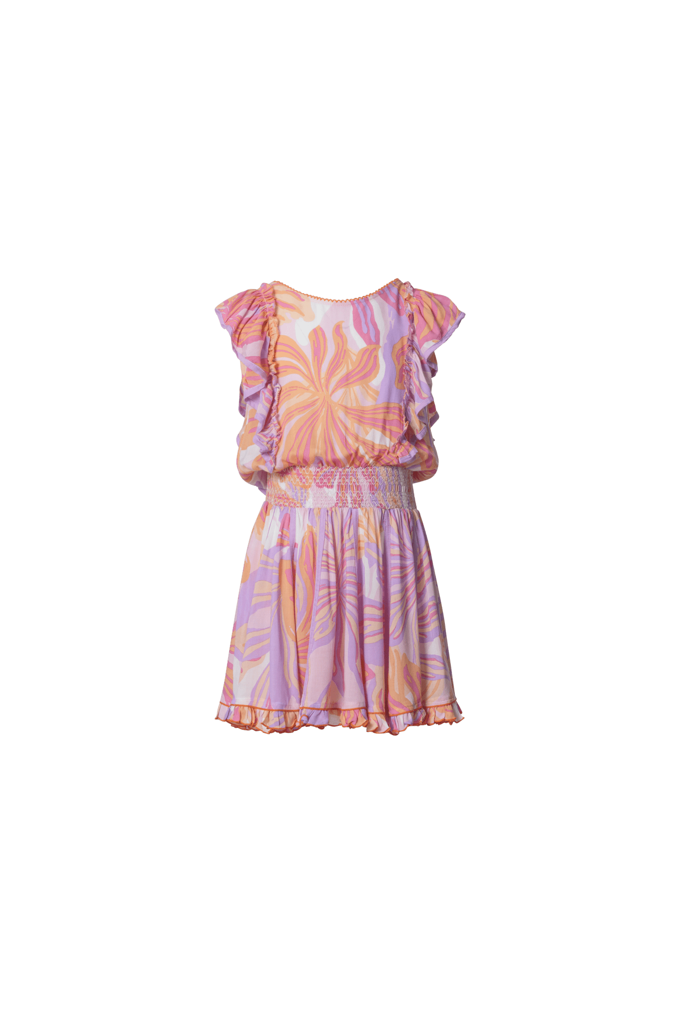 Mini Dress Kikka for girls - Pink Seaweed