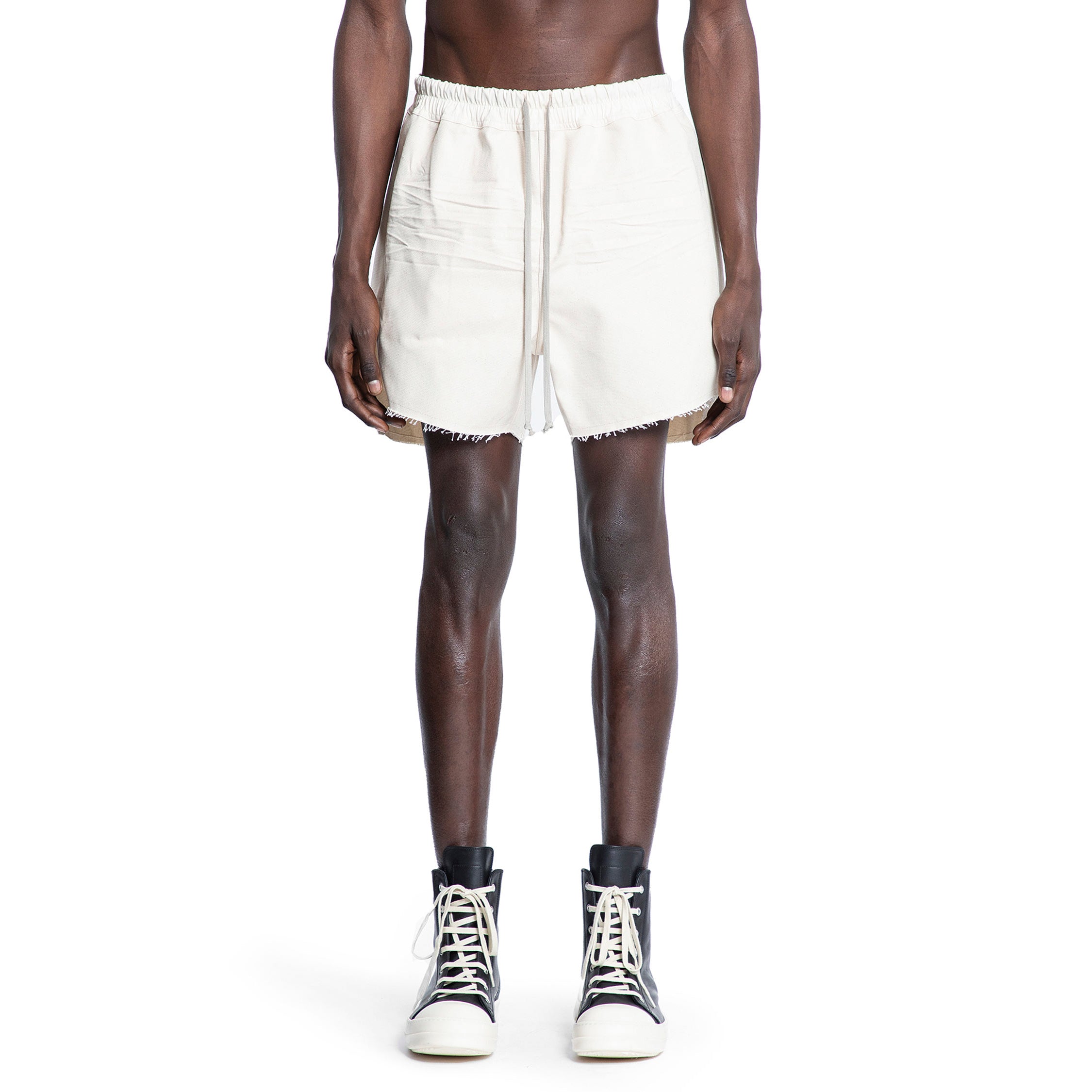 RICK OWENS MAN OFF-WHITE SHORTS & SKIRTS
