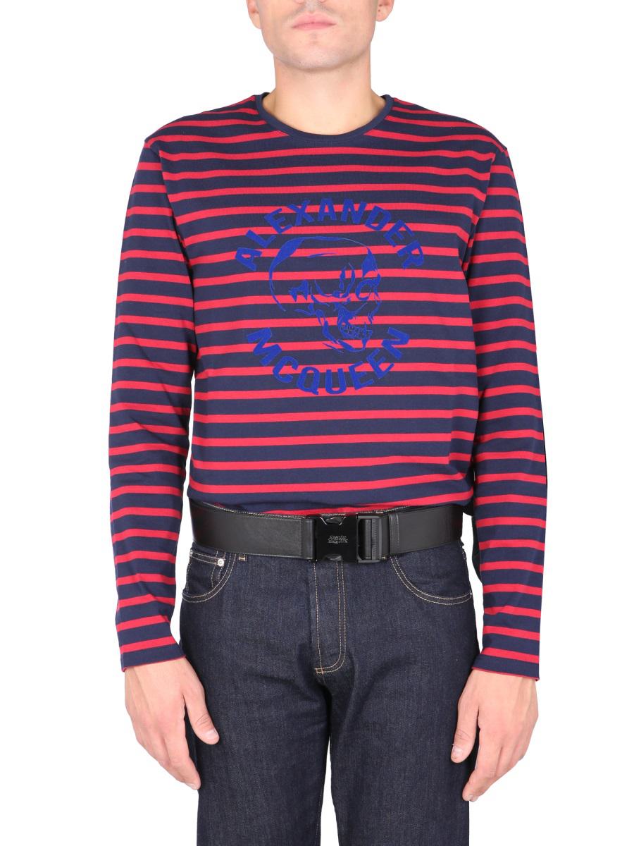 Alexander McQueen T-Shirt With Flocked Logo