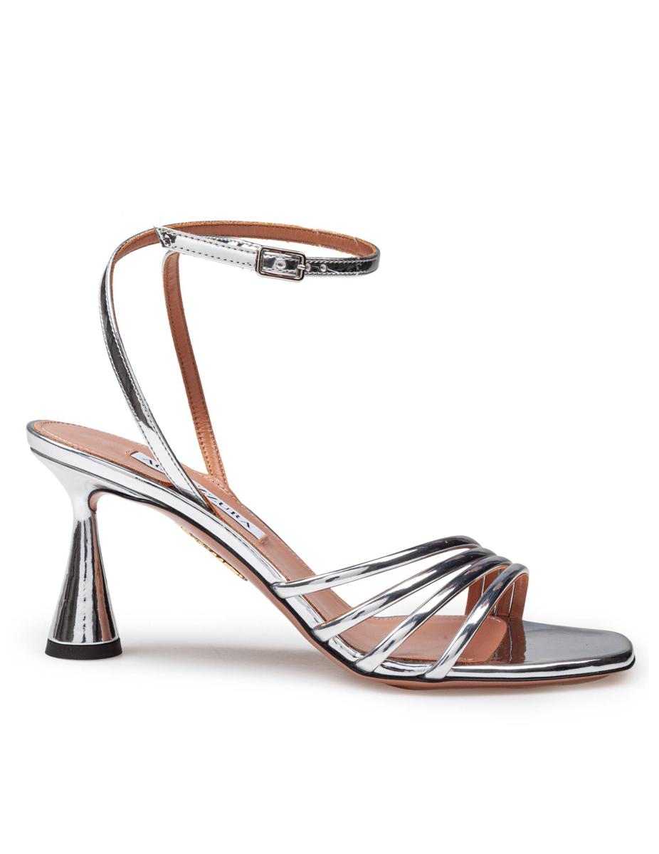 Aquazzura 镜面效果皮革凉鞋