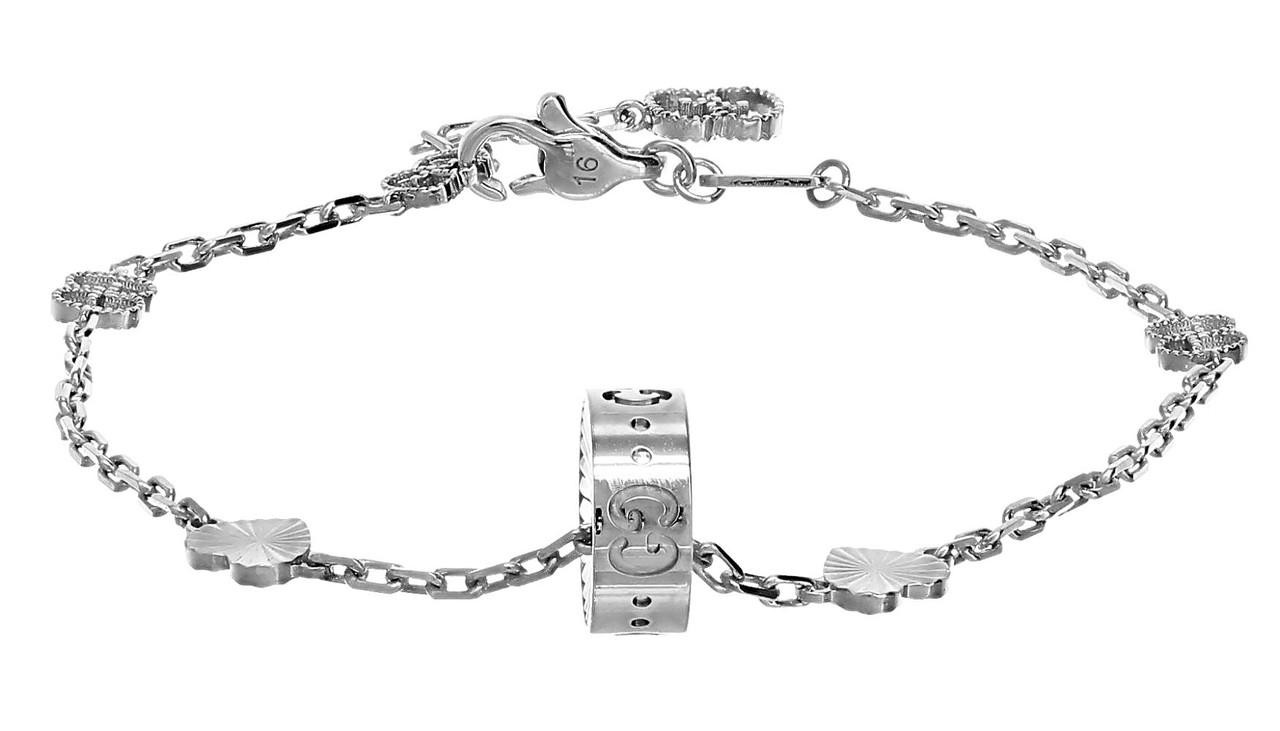 GUCCI Icon 18K White Gold Heart Bracelet YBA729383002016